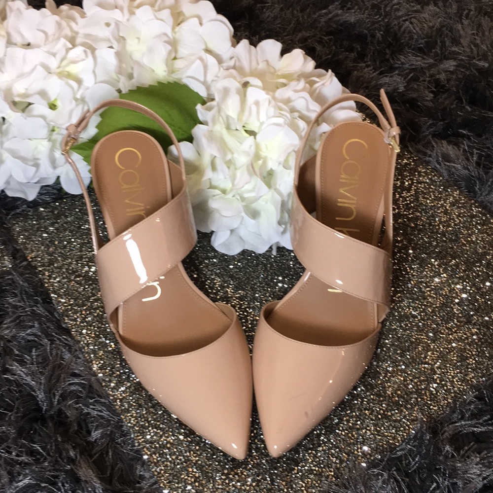 Calvin Klein Nude Patten Leather Heel - Picture 1 of 8